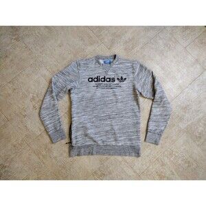 Vintage Adidas Sweatshirt Adult Small Gray Side Pocket Athleisure Unisex Used